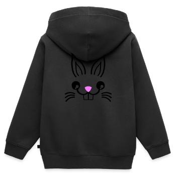 hase rabbit - Kinder Premium Organic Zip Hoodie - Schwarz - Hinten - AI Model Kid Male (0cm)