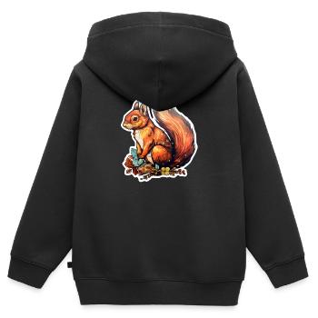Squirrel cute - Kids Premium Organic Zip-up Hoodie - black - Back - AI Model Kid Male (0cm)