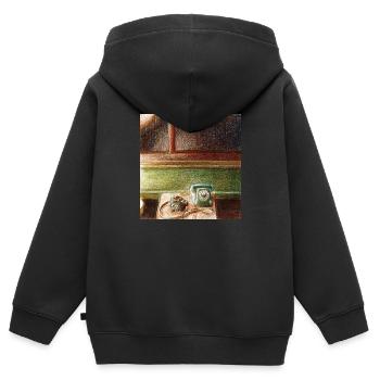 Vintage Evening Illustration - Kids Premium Organic Zip-up Hoodie - black - Back - AI Model Kid Male (0cm)
