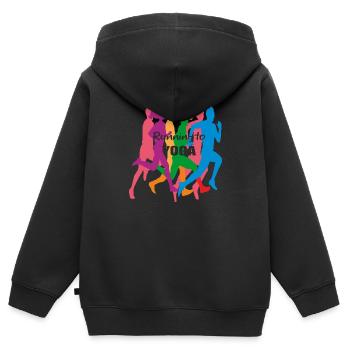 Laufen zum Yoga - Kinder Premium Organic Zip Hoodie - Schwarz - Hinten - AI Model Kid Male (0cm)
