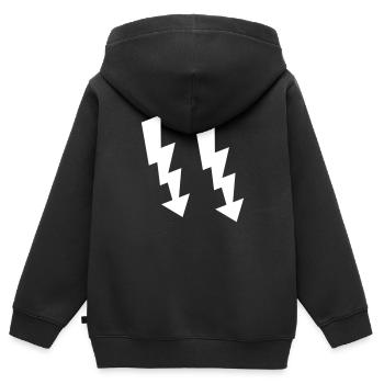 Lightning Bolts Icon - Kids Premium Organic Zip-up Hoodie - black - Back - AI Model Kid Male (0cm)