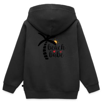 Beach babe - Kinder Premium Organic Zip Hoodie - Schwarz - Hinten - AI Model Kid Male (0cm)