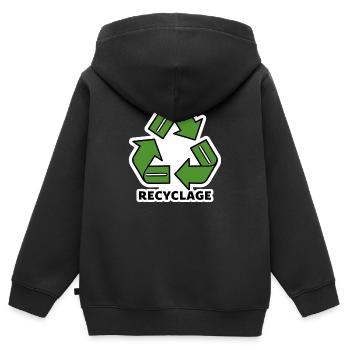 Recycling - Kinder Premium Organic Zip Hoodie - Schwarz - Hinten - AI Model Kid Male (0cm)