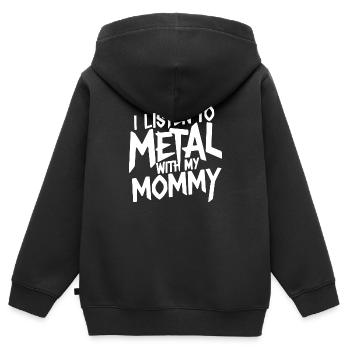Heavy Metal with Mom - Kids Premium Organic Zip-up Hoodie - black - Back - AI Model Kid Male (0cm)