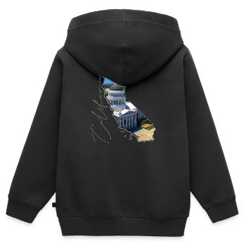 California Capitol in der California Landkarte CA - Kinder Premium Organic Zip Hoodie - Schwarz - Hinten - AI Model Kid Male (0cm)