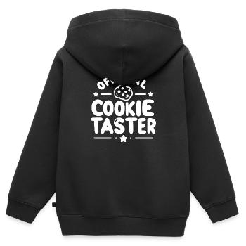 Offizieller Keksverkoster - Kinder Premium Organic Zip Hoodie - Schwarz - Hinten - AI Model Kid Male (0cm)