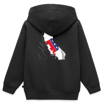 Republican Flag in California State Landkarte CA - Kinder Premium Organic Zip Hoodie - Schwarz - Hinten - AI Model Kid Male (0cm)