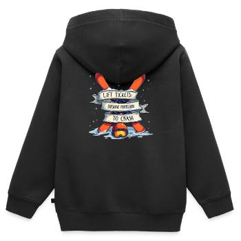 Billets de remontées mécaniques – ski et plaisir sur les pistes - Sweat Premium à capuche zippé enfant bio - noir - Dos - AI Model Kid Male (0cm)