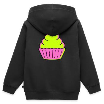 Cupcake - Sweat Premium à capuche zippé enfant bio - noir - Dos - AI Model Kid Male (0cm)