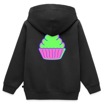 Cupcake - Sweat Premium à capuche zippé enfant bio - noir - Dos - AI Model Kid Male (0cm)