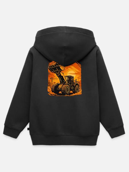 Radlader - Kinder Premium Organic Zip Hoodie - Schwarz