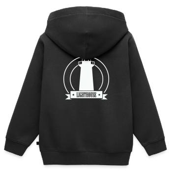 Phare - Sweat Premium à capuche zippé enfant bio - noir - Dos - AI Model Kid Male (0cm)