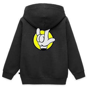 i love you sign - Kinder Premium Organic Zip Hoodie - Schwarz - Hinten - AI Model Kid Male (0cm)