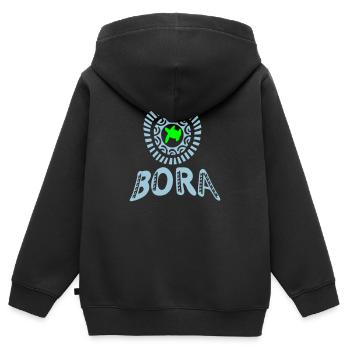 polynesisch Schildkröte Tattoo Bora Bora - Kinder Premium Organic Zip Hoodie - Schwarz - Hinten - AI Model Kid Male (0cm)