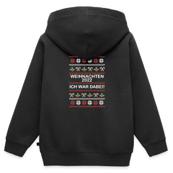 Weihnachten 2022 Ich war dabei - Kinder Premium Organic Zip Hoodie - Schwarz - Hinten - AI Model Kid Male (0cm)