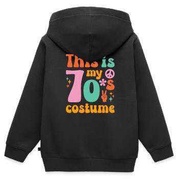 Das ist mein 70er Jahre Kostüm - Kinder Premium Organic Zip Hoodie - Schwarz - Hinten - AI Model Kid Male (0cm)