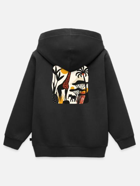 Afrikanische Savanne - Kinder Premium Organic Zip Hoodie - Schwarz