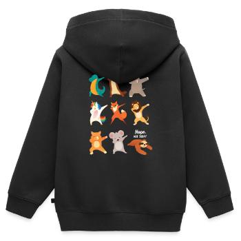Dabbing Animals, Nope Not Today, Dab Dance - Kinder Premium Organic Zip Hoodie - Schwarz - Hinten - AI Model Kid Male (0cm)