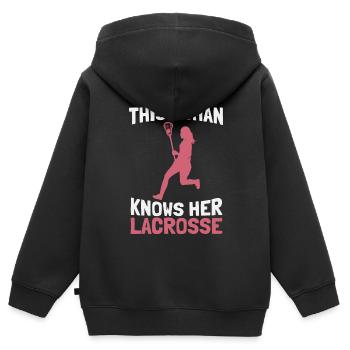 Lacrosse - Sweat Premium à capuche zippé enfant bio - noir - Dos - AI Model Kid Male (0cm)