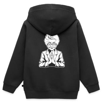 Christian Christianity Granny - Kids Premium Organic Zip-up Hoodie - black - Back - AI Model Kid Male (0cm)
