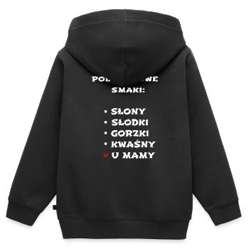 Geschmäcker bei Mama - Kinder Premium Organic Zip Hoodie - Schwarz - Hinten - AI Model Kid Male (0cm)