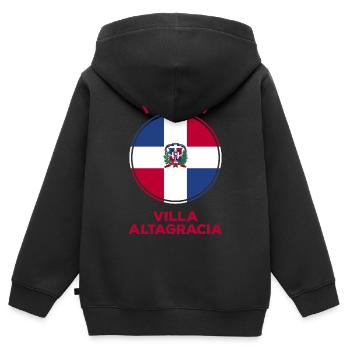 Villa Altagracia République dominicaine - Sweat Premium à capuche zippé enfant bio - noir - Dos - AI Model Kid Male (0cm)