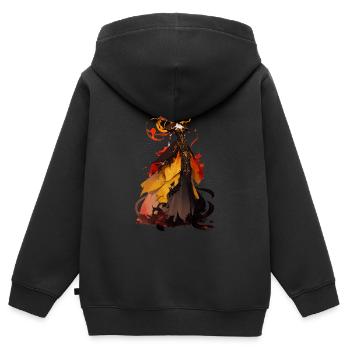 Drachen 1 - Kinder Premium Organic Zip Hoodie - Schwarz - Hinten - AI Model Kid Male (0cm)