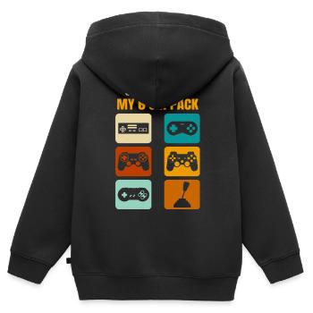 Gamer Gaming Découvrez mon pack de 6 six - Sweat Premium à capuche zippé enfant bio - noir - Dos - AI Model Kid Male (0cm)