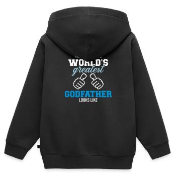 Parrain - Sweat Premium à capuche zippé enfant bio - noir - Dos - AI Model Kid Male (0cm)