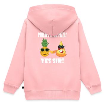 Pineapple and Pizza Buddy Ironisches Sprichwort - Kinder Premium Organic Zip Hoodie - Rosa - Hinten - AI Model Kid Female (0cm)