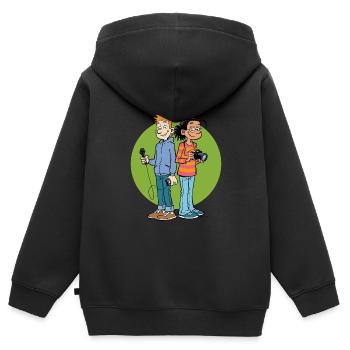 Teenager Premium Langarmshirt Reporter - Kinder Premium Organic Zip Hoodie - Schwarz - Hinten - AI Model Kid Male (0cm)