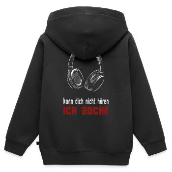 Kopfhörer Gaming Headset Gamer Zocker Geschenk - Kinder Premium Organic Zip Hoodie - Schwarz - Hinten - AI Model Kid Male (0cm)