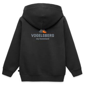 Vulkan Region Vogelsberg - my homeland - Kinder Premium Organic Zip Hoodie - Schwarz - Hinten - AI Model Kid Male (0cm)