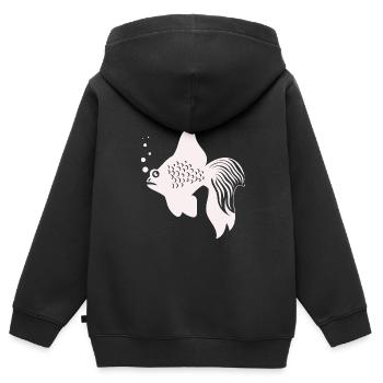 Fisch Aquarium Meerestier Klima Umweltschutz - Kinder Premium Organic Zip Hoodie - Schwarz - Hinten - AI Model Kid Male (0cm)