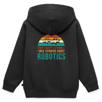 Réflexions sur la robotique : mécanicien, - Sweat Premium à capuche zippé enfant bio - noir - Dos - AI Model Kid Male (0cm)