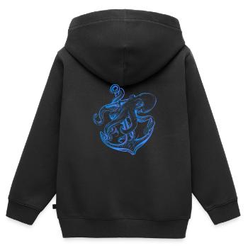 Let the Octopus Free Ancient Greek Mythology - Kids Premium Organic Zip-up Hoodie - black - Back - AI Model Kid Male (0cm)
