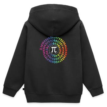 | en spirale Pi Happy Pi Day Shirt Pi Math 3.14 - Sweat Premium à capuche zippé enfant bio - noir - Dos - AI Model Kid Male (0cm)