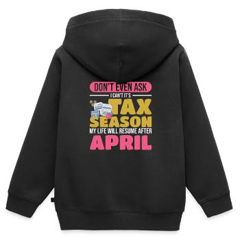 Tax Season | Steuern Steuersaison - Kinder Premium Organic Zip Hoodie - Schwarz - Hinten - AI Model Kid Male (0cm)