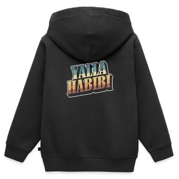 Yalla Habibi Arabisch Arabisches Schätzchen Muslim - Kinder Premium Organic Zip Hoodie - Schwarz - Hinten - AI Model Kid Male (0cm)