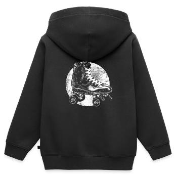 Patin à roulettes - Sweat Premium à capuche zippé enfant bio - noir - Dos - AI Model Kid Male (0cm)