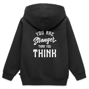 Vous êtes plus fort que vous ne le pensez - Sweat Premium à capuche zippé enfant bio - noir - Dos - AI Model Kid Male (0cm)