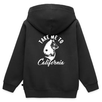 Take me to California - Kids Premium Organic Zip-up Hoodie - black - Back - AI Model Kid Male (0cm)