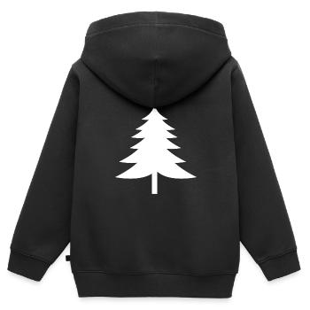 Tannenbaum - Kinder Premium Organic Zip Hoodie - Schwarz - Hinten - AI Model Kid Male (0cm)