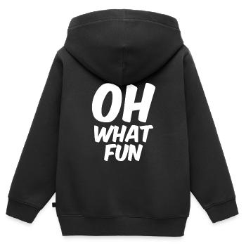 Oh quel plaisir - Sweat Premium à capuche zippé enfant bio - noir - Dos - AI Model Kid Male (0cm)