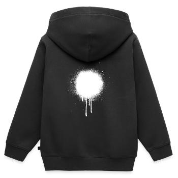 Tache de graffiti - Sweat Premium à capuche zippé enfant bio - noir - Dos - AI Model Kid Male (0cm)