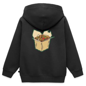 Asia Nudeln - Kinder Premium Organic Zip Hoodie - Schwarz - Hinten - AI Model Kid Male (0cm)