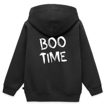 Boo Time - Kinder Premium Organic Zip Hoodie - Schwarz - Hinten - AI Model Kid Male (0cm)