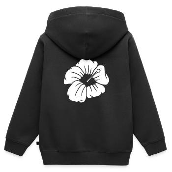 Blume - Kinder Premium Organic Zip Hoodie - Schwarz - Hinten - AI Model Kid Male (0cm)