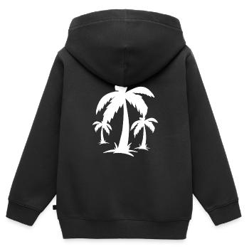 Palmen Palms - Kinder Premium Organic Zip Hoodie - Schwarz - Hinten - AI Model Kid Male (0cm)