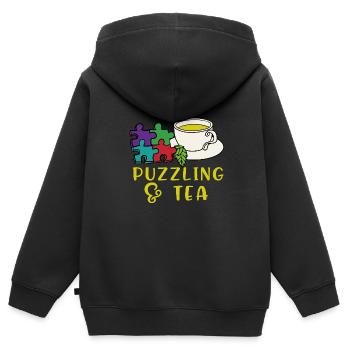 Puzzle und Tee-Puzzle Hobby - Kinder Premium Organic Zip Hoodie - Schwarz - Hinten - AI Model Kid Male (0cm)